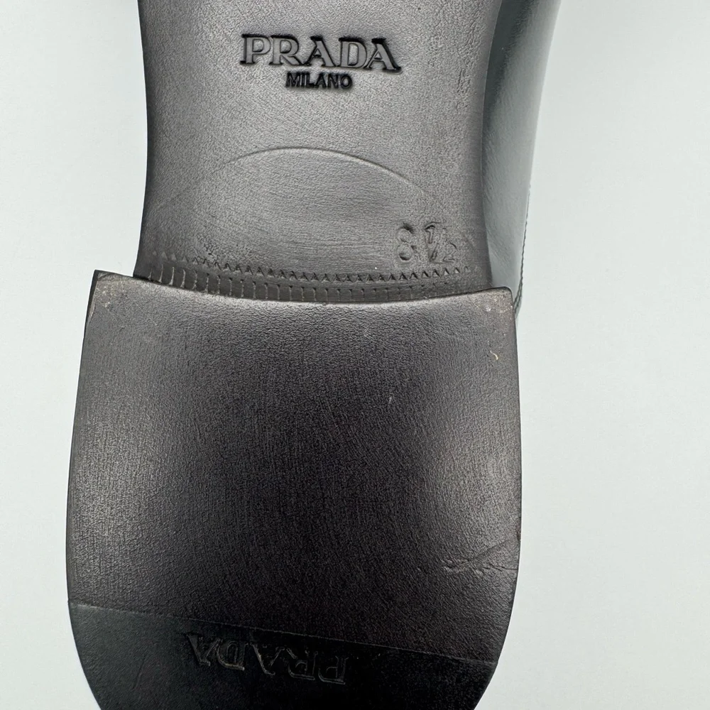 PRADA Black Leather Square Toe Lace Up Shoes UK 8.5 / US 9.5 - Picture 11 of 12